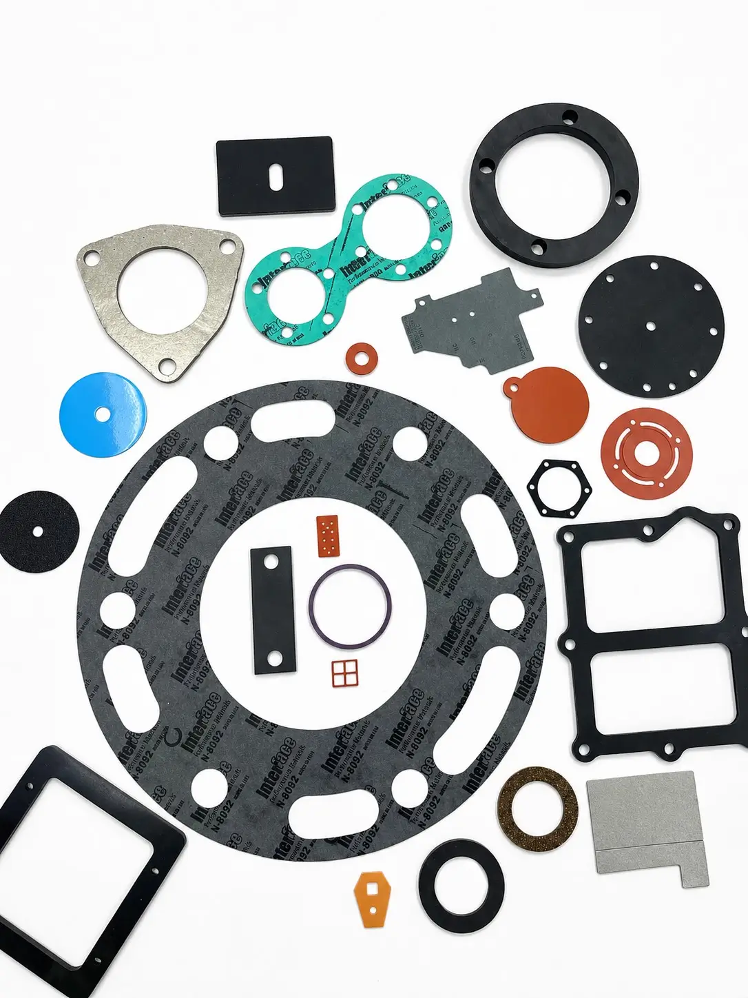 Nomex® Paper gaskets, die-cut close-up